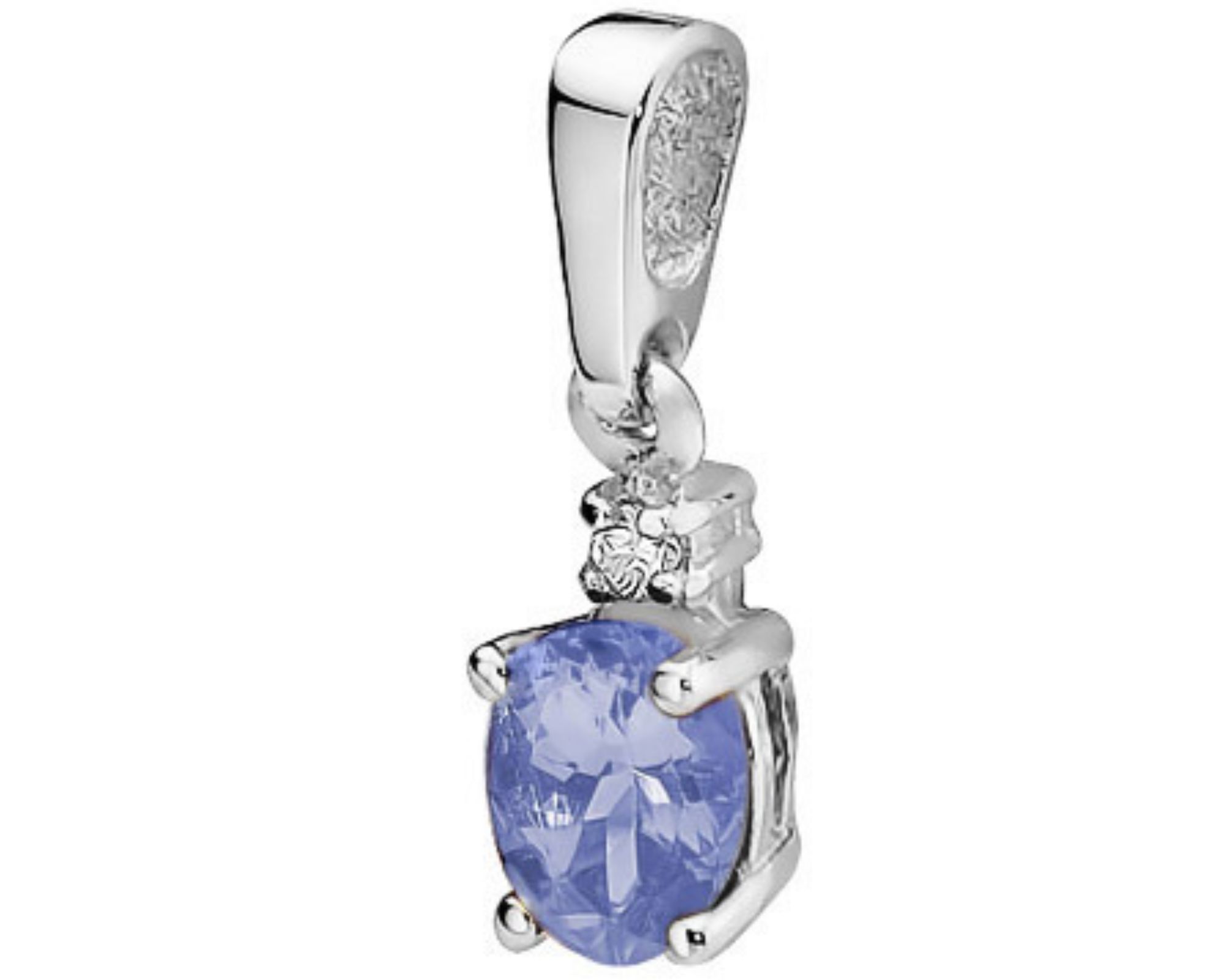 Bílé zlato přívěsek s briliantem a tanzanitem 585