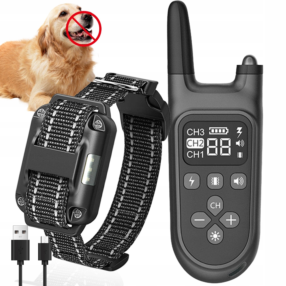 Levně Bezdrátový Obojek Proti Štěkání 800M Vodotěsný Nabíjení Usb