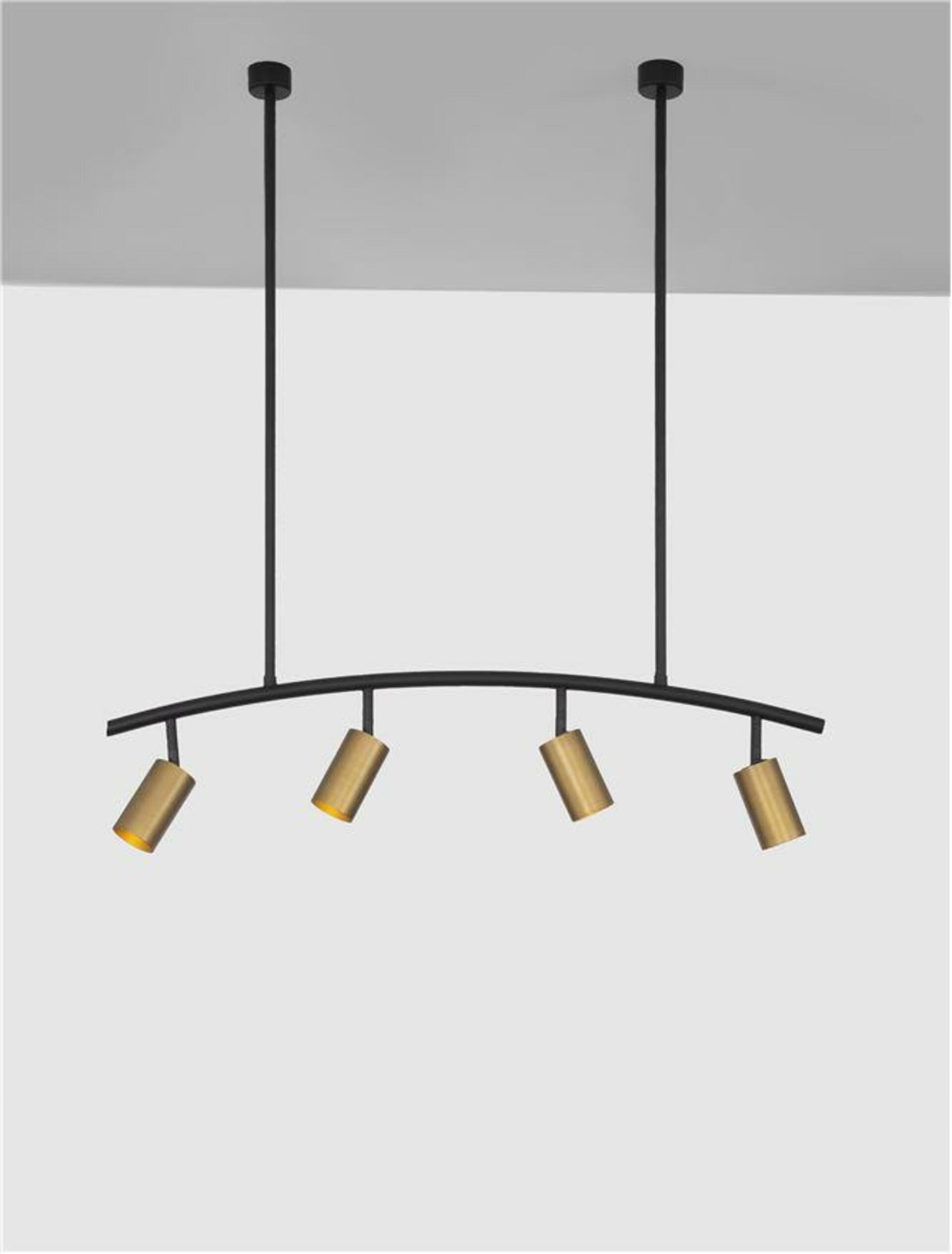 Nova Luce závesné svietidlo Pogno čierna a zlatý hliník GU10 4x10W IP20 230V