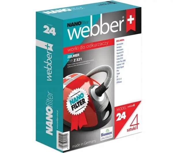 Worki do odkurzacza Webber 24 Nano Zelmer Typ321 4 worki