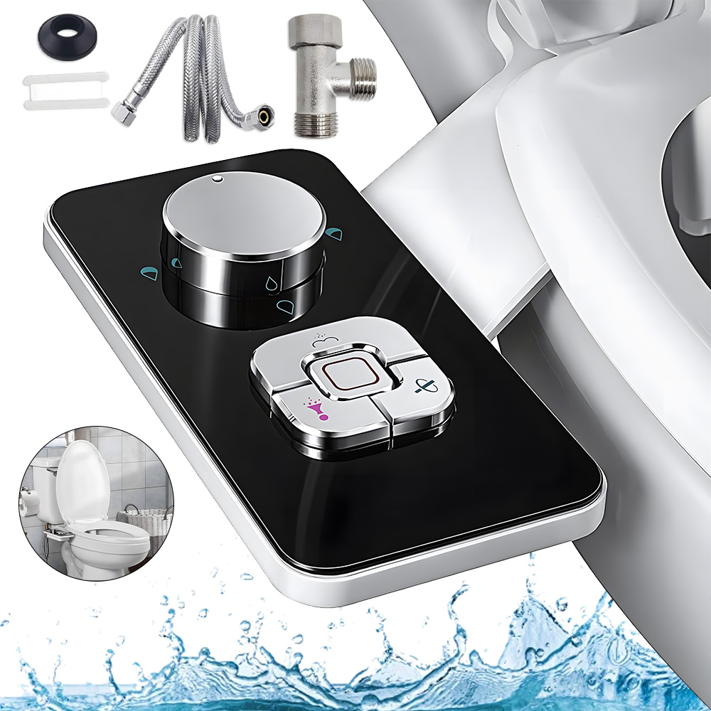 Bidetová vložka na toaletu s funkcí samočištění, dvojitá tryska