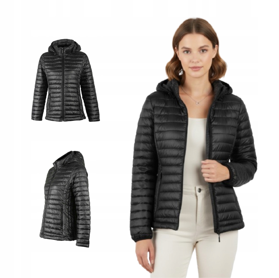 Dámská zimní péřová bunda s kapucí Folgarida černá vel XXL