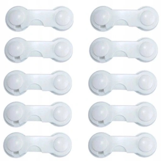 

10x Zabezpieczenie Szuflad Szafek Blokada Biała