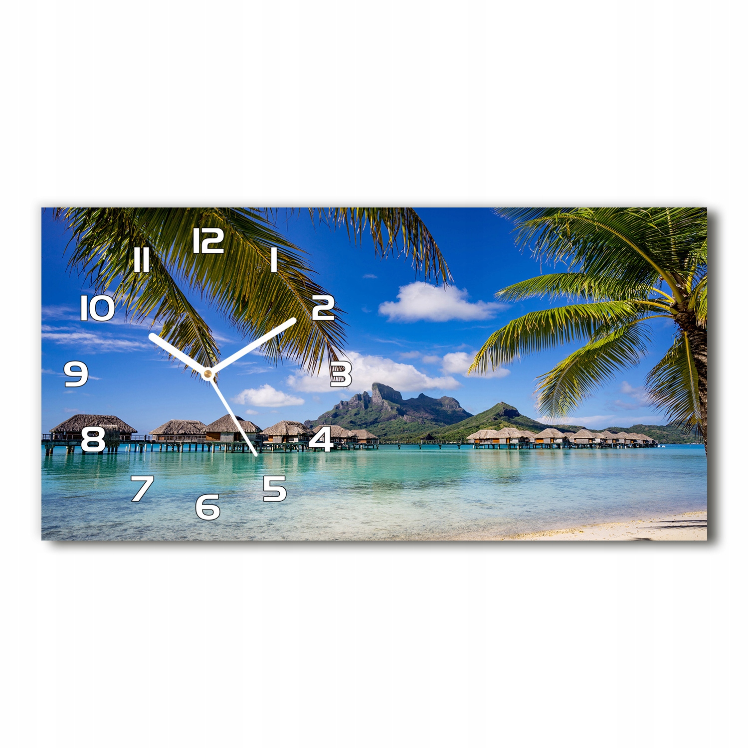 

Zegar ścienny szklany Palmy na Bora Bora 60x30 cm