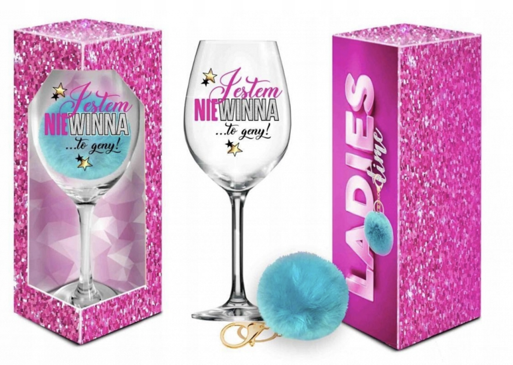 

Duży Kieliszek Do Wina Breloczek Dla Kobiety