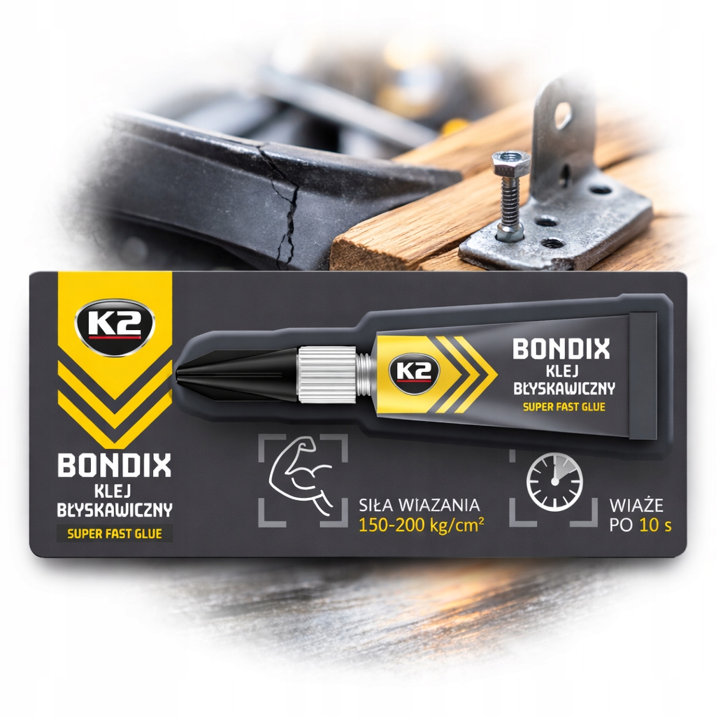 Klej do plastiku metalu drewna /super Szybki/ K2 Bondix 3g