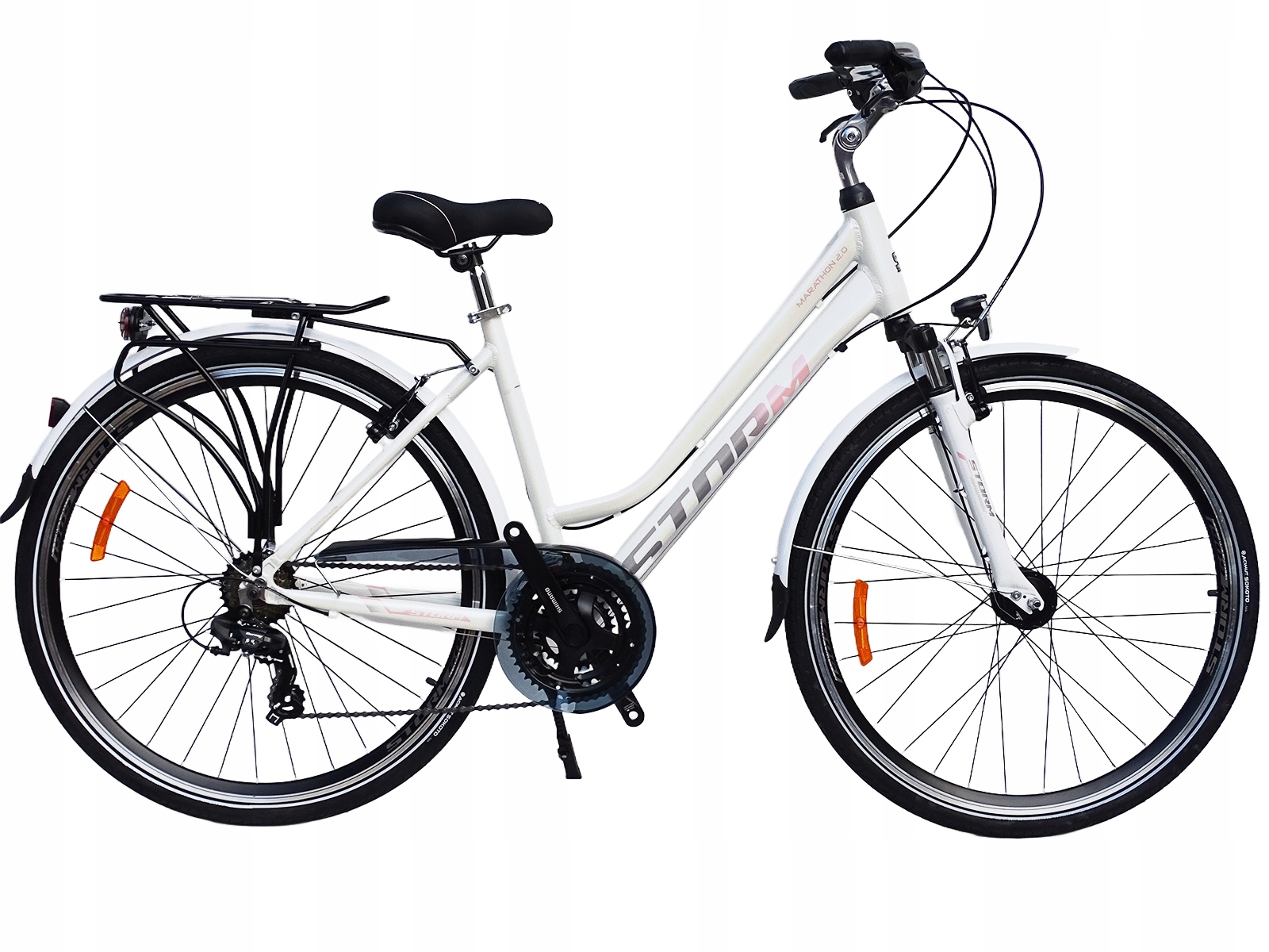 Rower Storm Marathon 2.0 Damski Rama 19'' Perłowy Aluminium Dynamo W Piaśc