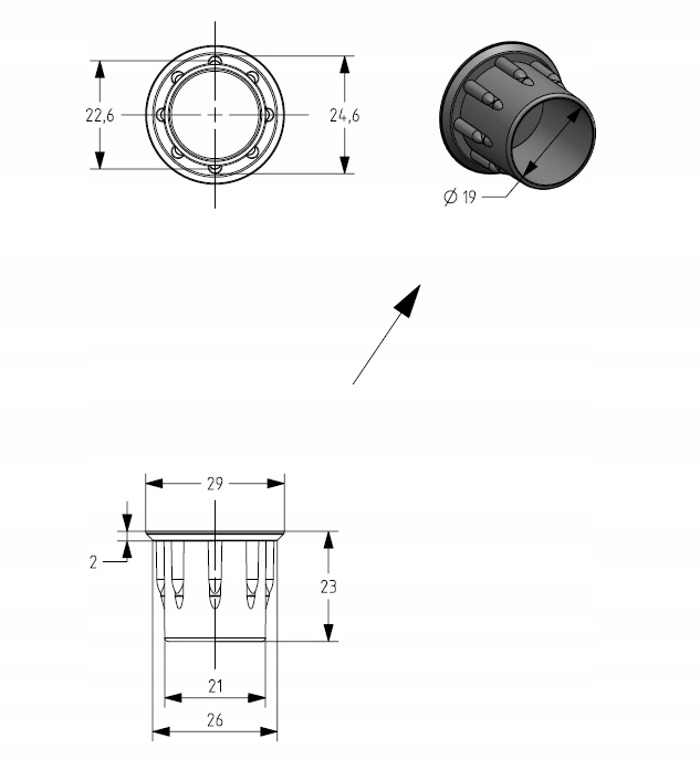 Korek D22-24 mm do szalunków płyta RASTO 500 szt. Rodzaj szalunki ścienne