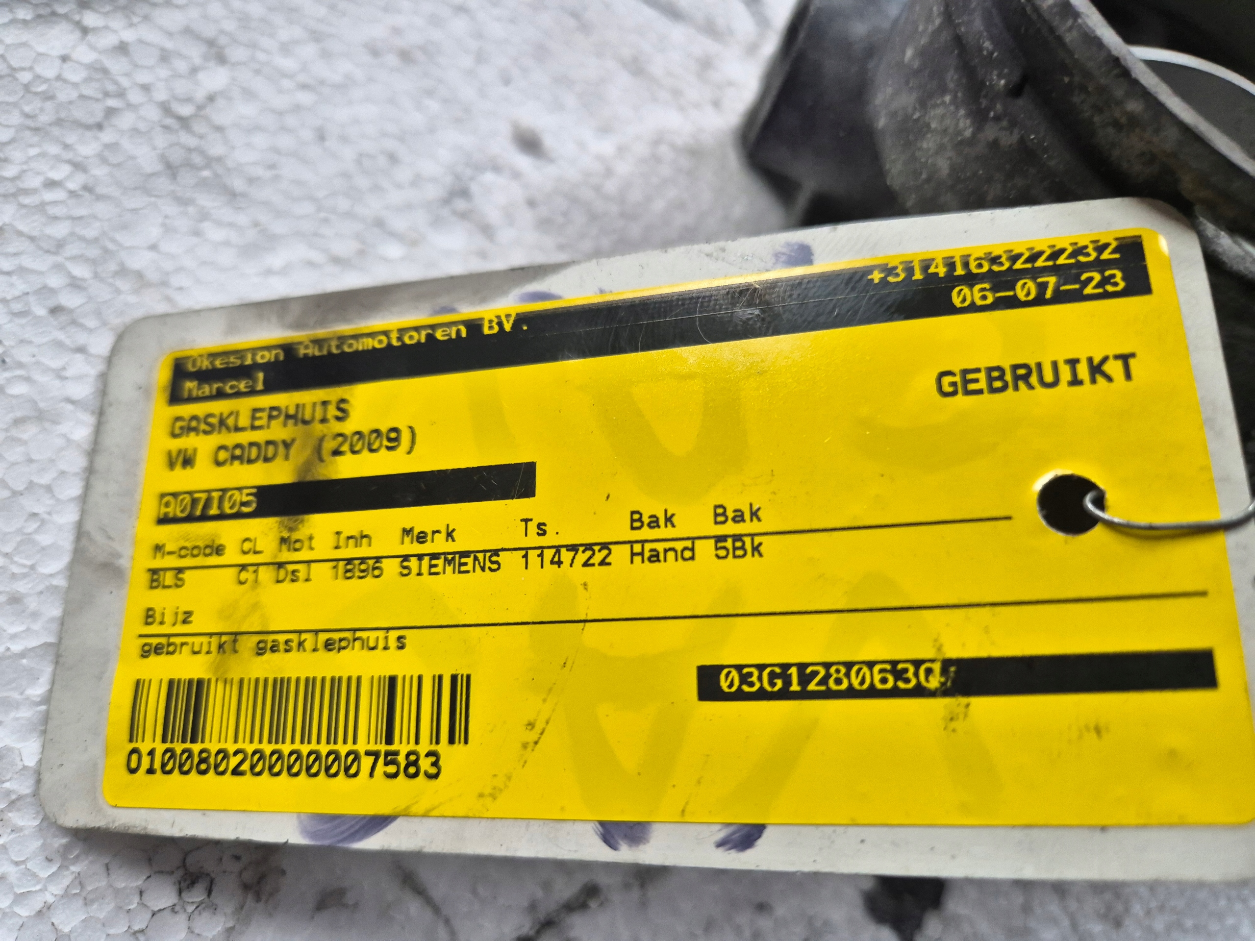 Valvola a farfalla 03G128063Q Vw Touran Audi A3 8P Eos 1.9 TDI