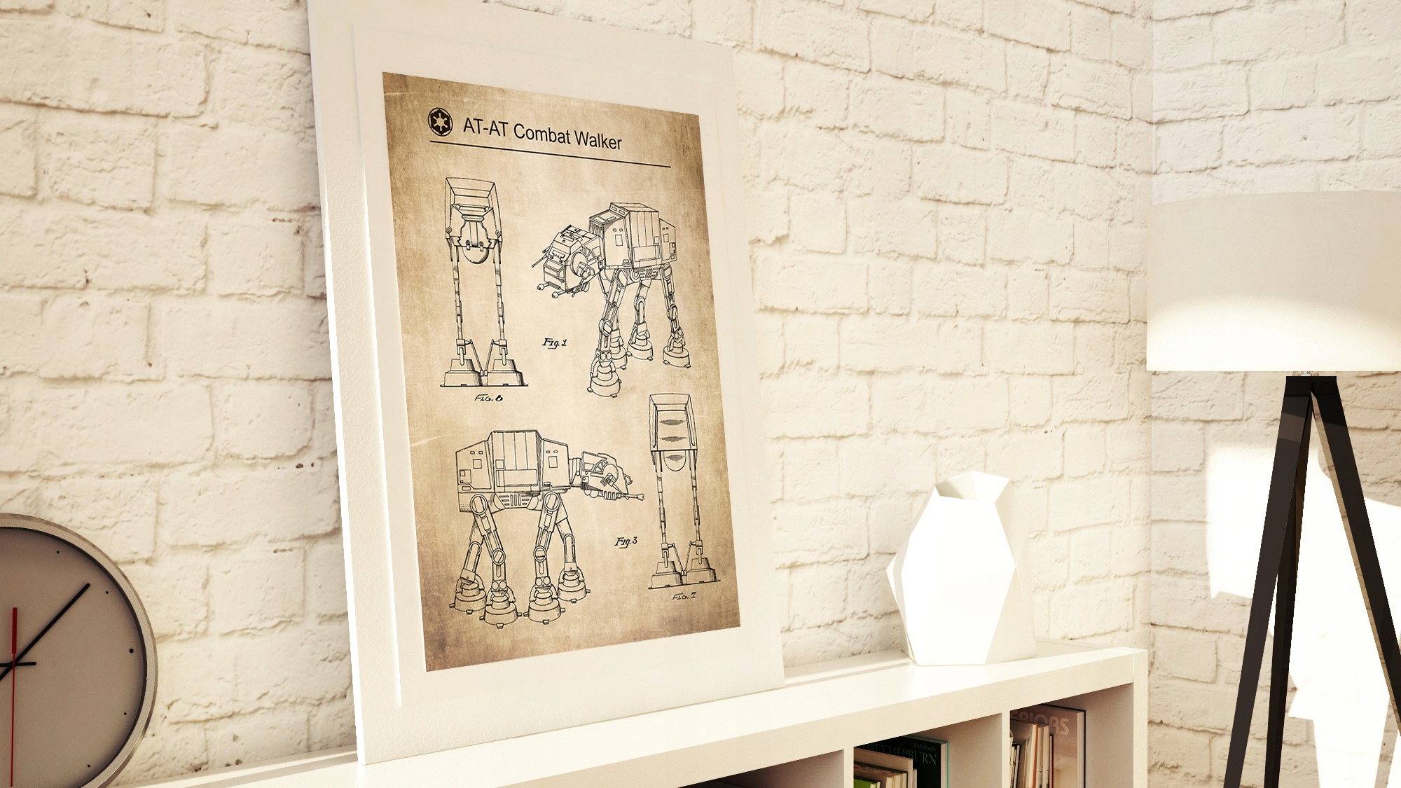 Plakat Star Wars AT-AT Walker Schemat Patent Nazwa Plakat