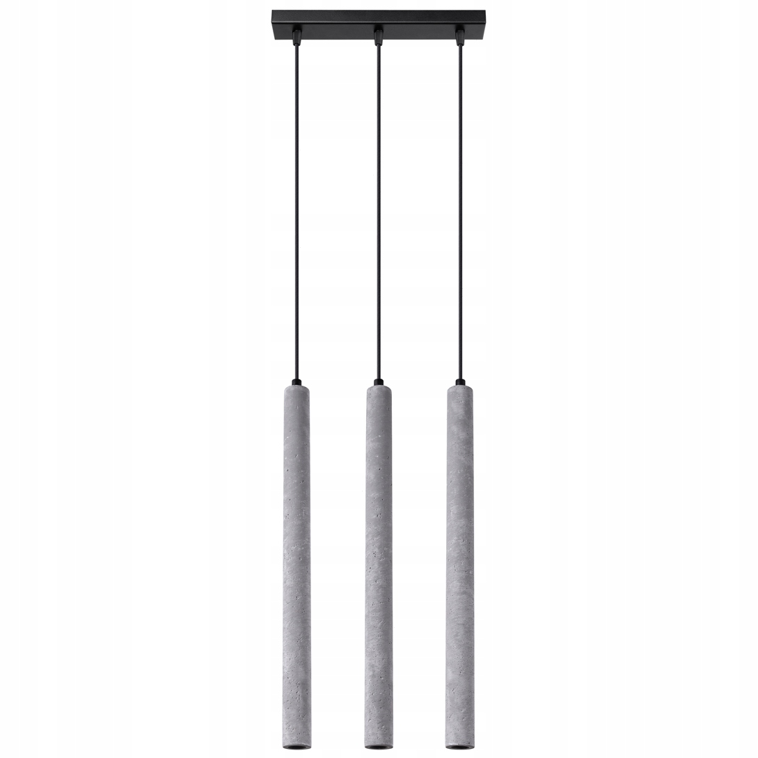 Lampa wisząca Pastelo czarny szary beton smukłe tuby listwa nowoczesna 3P