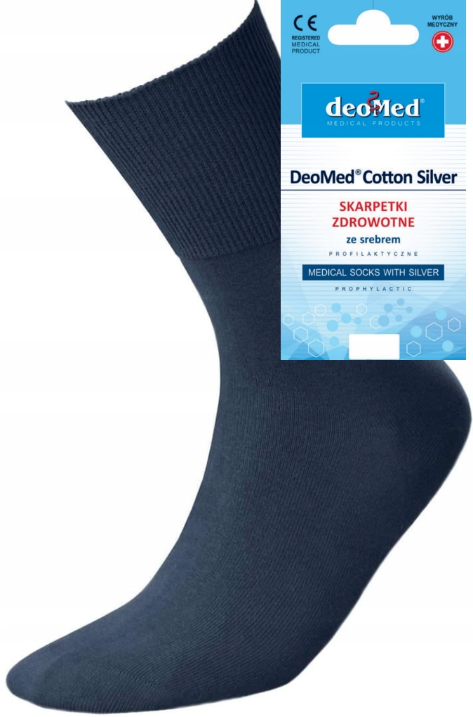 

Deomed Cotton Silver Skarpety Bezszwowe Bawełniane
