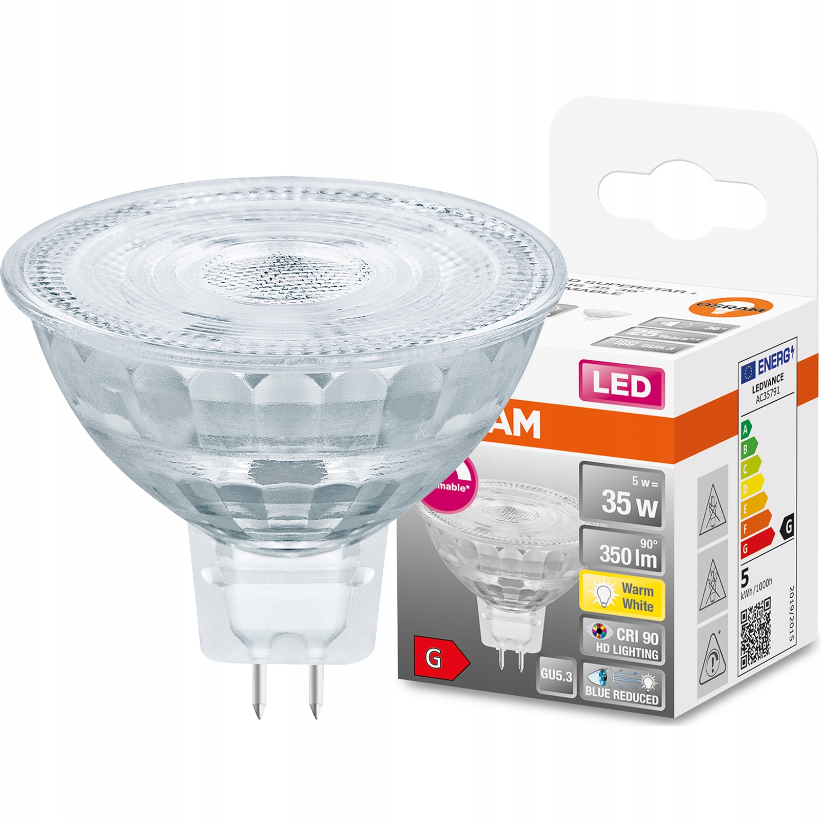 

Żarówka Led MR16 5W 2700K CRI90 Ściemnialna Osram