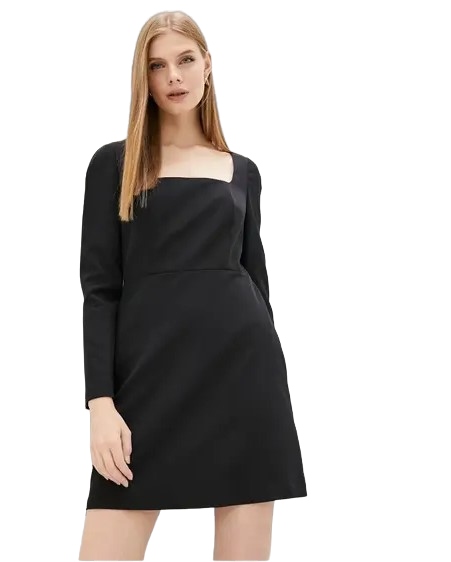 Sukienka Trussardi rozkloszowana mała czarna klasyczna r. 42