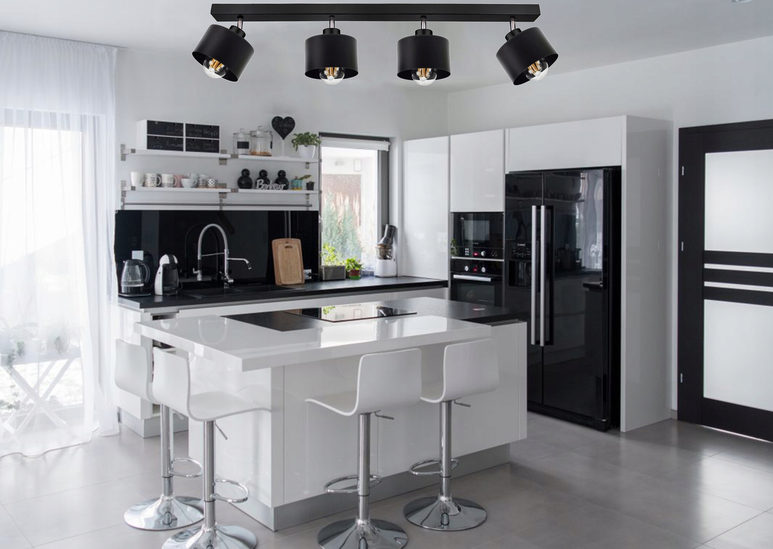 LAMPA PLAFON SUFITOWY PB-4PL LED, LOFT , E27 WALEC Zasilanie sieciowe