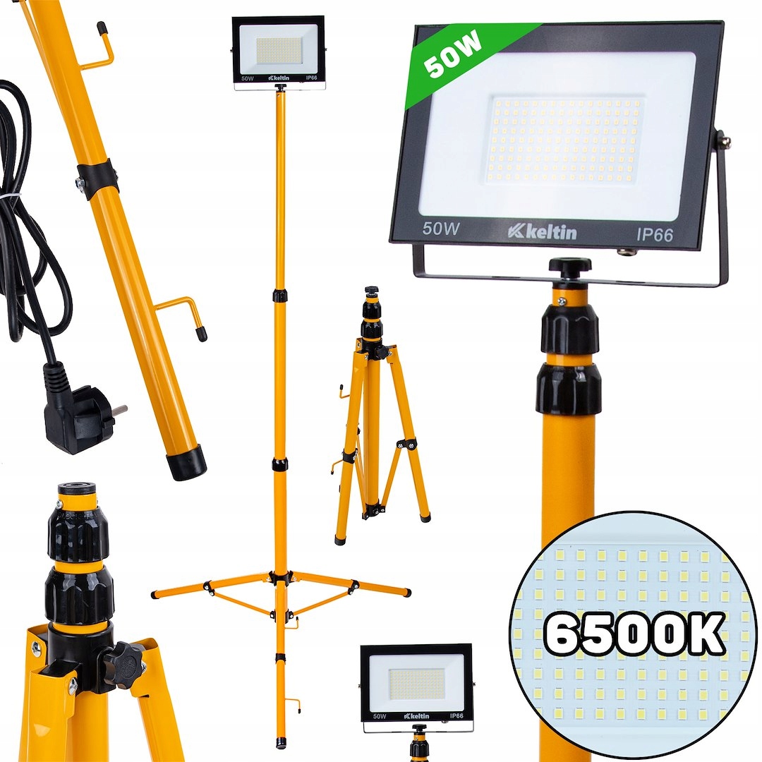 Led reflektor 50W s teleskopickým stavebním stativem a kabelem – barva