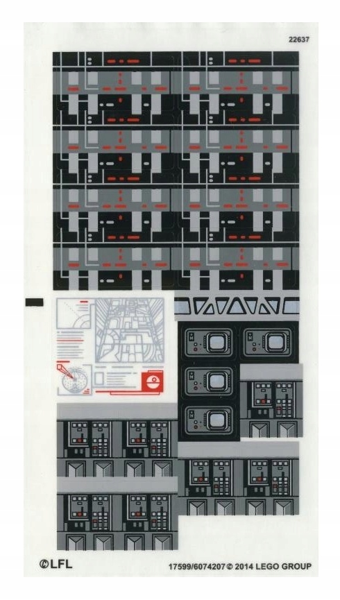 Lego Naklejki Star Wars Imperial Star Destroyer 75055stk01 75055 2014r.