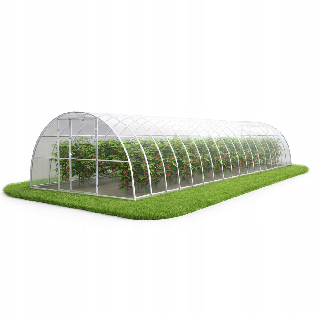 Skleník z polykarbonátu velký Zahradní tunel 3,5x12 m, profil 40x20 pozink 4 mm
