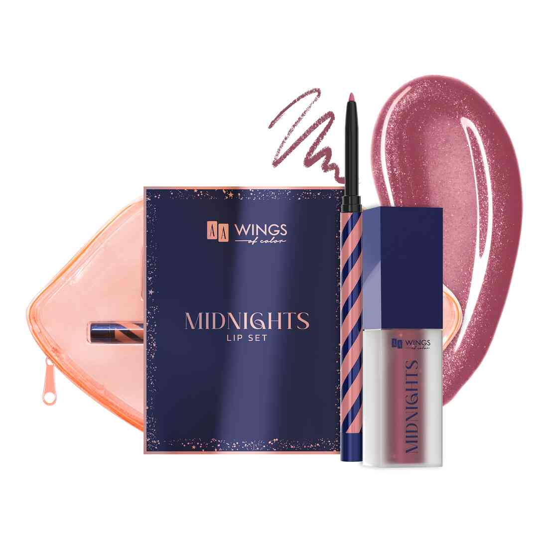 Aa Wings of Color Midnights Sada na líčení rtů 02 Moonlit Blush