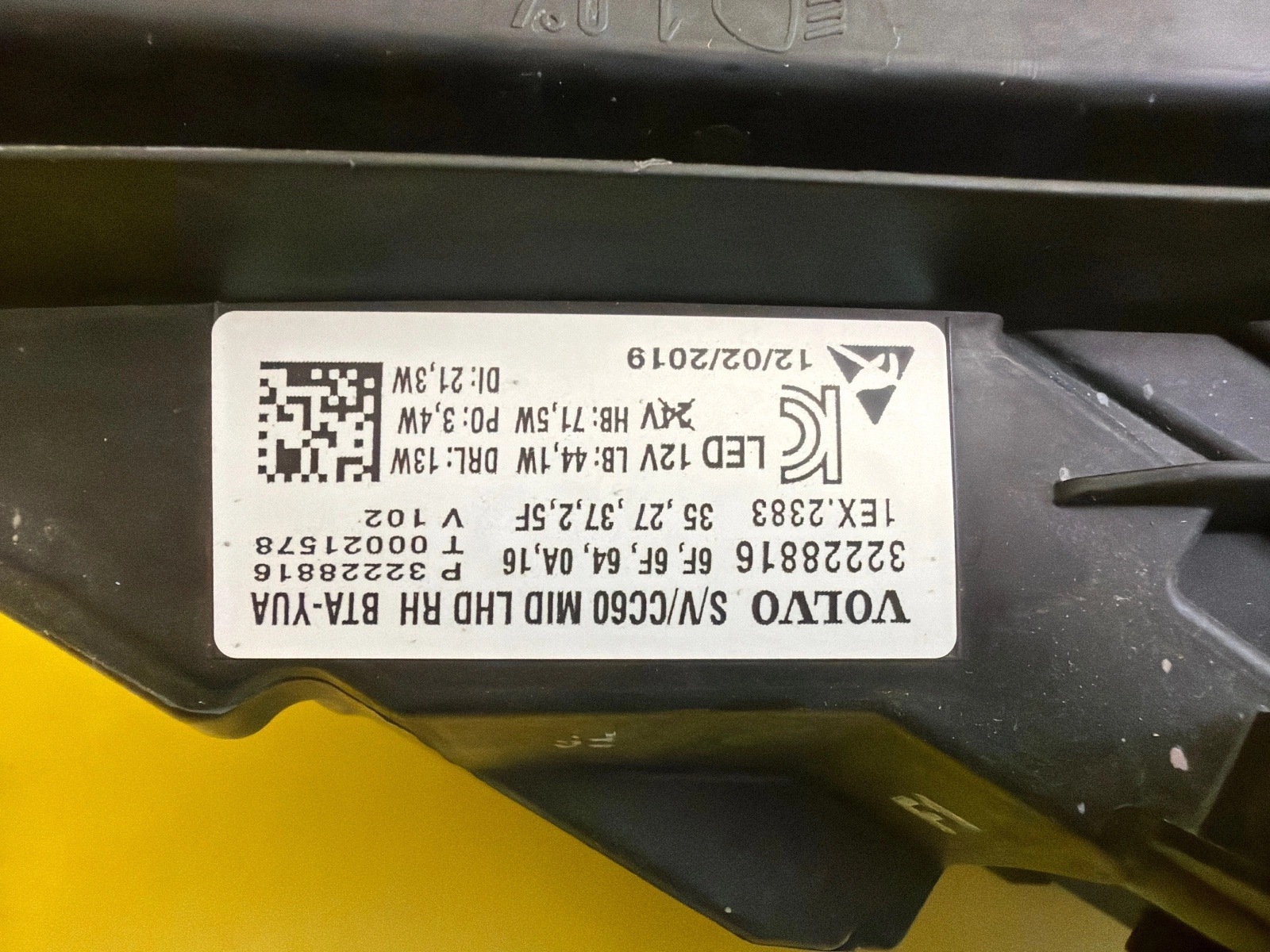 light right Volvo S60 V60 Mid Led 32228816