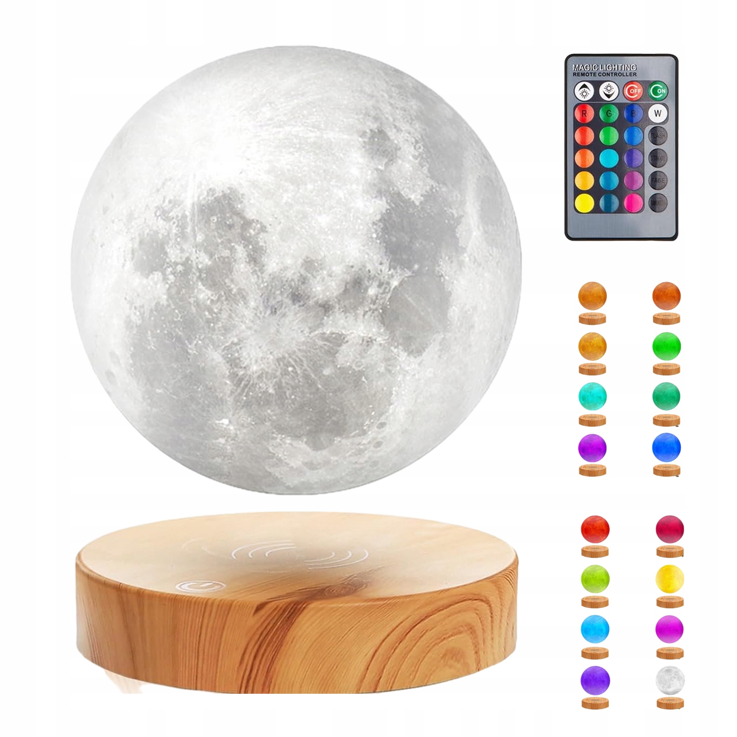 LEWITUJĄCA LAMPA STOŁOWA KSIĘŻYCOWA PLANETA 3D LAMPA STOŁOWA RGB 16 KOLORÓW Stan opakowania oryginalne