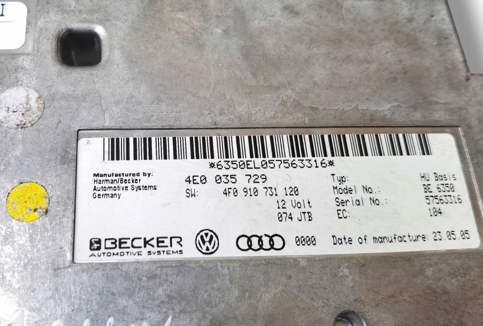 Moduł multimedia Audi A6 4F/C6 2005 4E0035729 Wersja Europejska