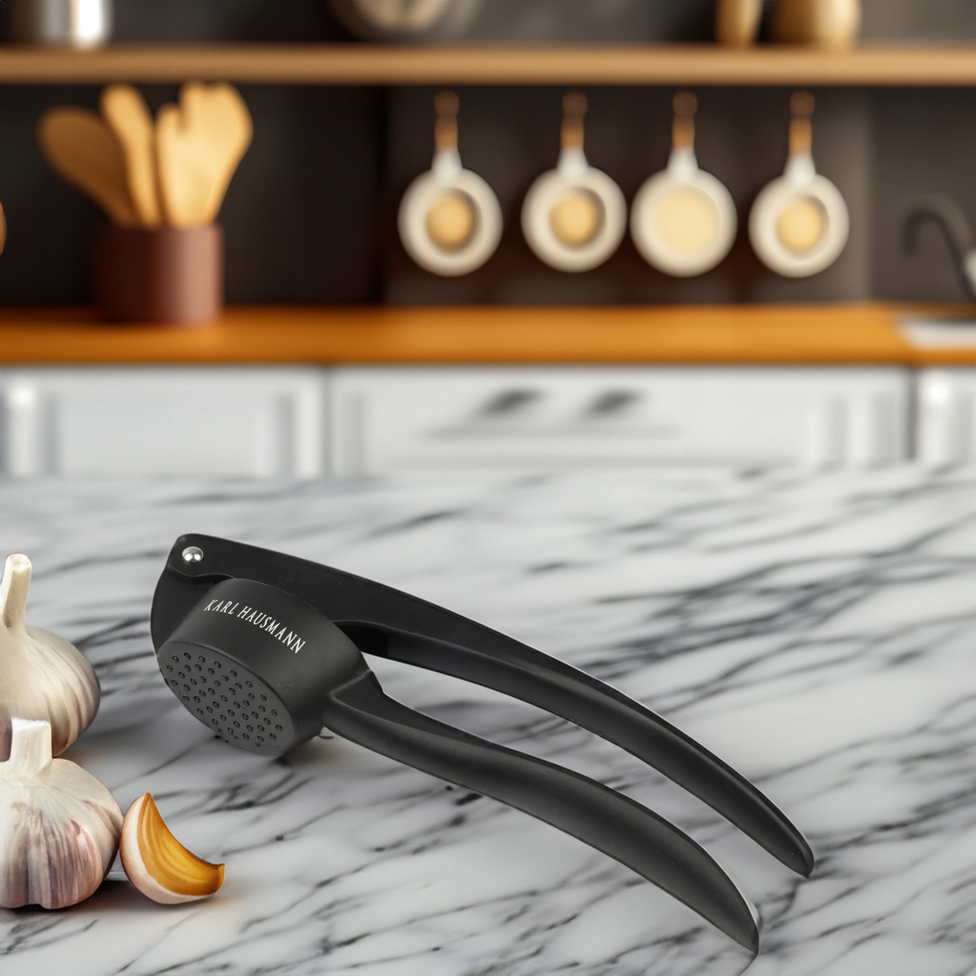 WYCISKACZ DO CZOSNKU ROZDRABNIACZ WYCISKARKA PRASKA ZGNIATACZ STALOWY CZERŃ