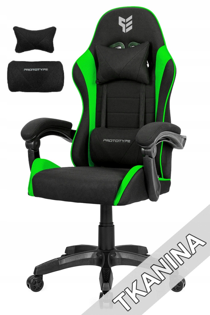 Fotel obrotowy gamingowy XL zielony Green Fabric