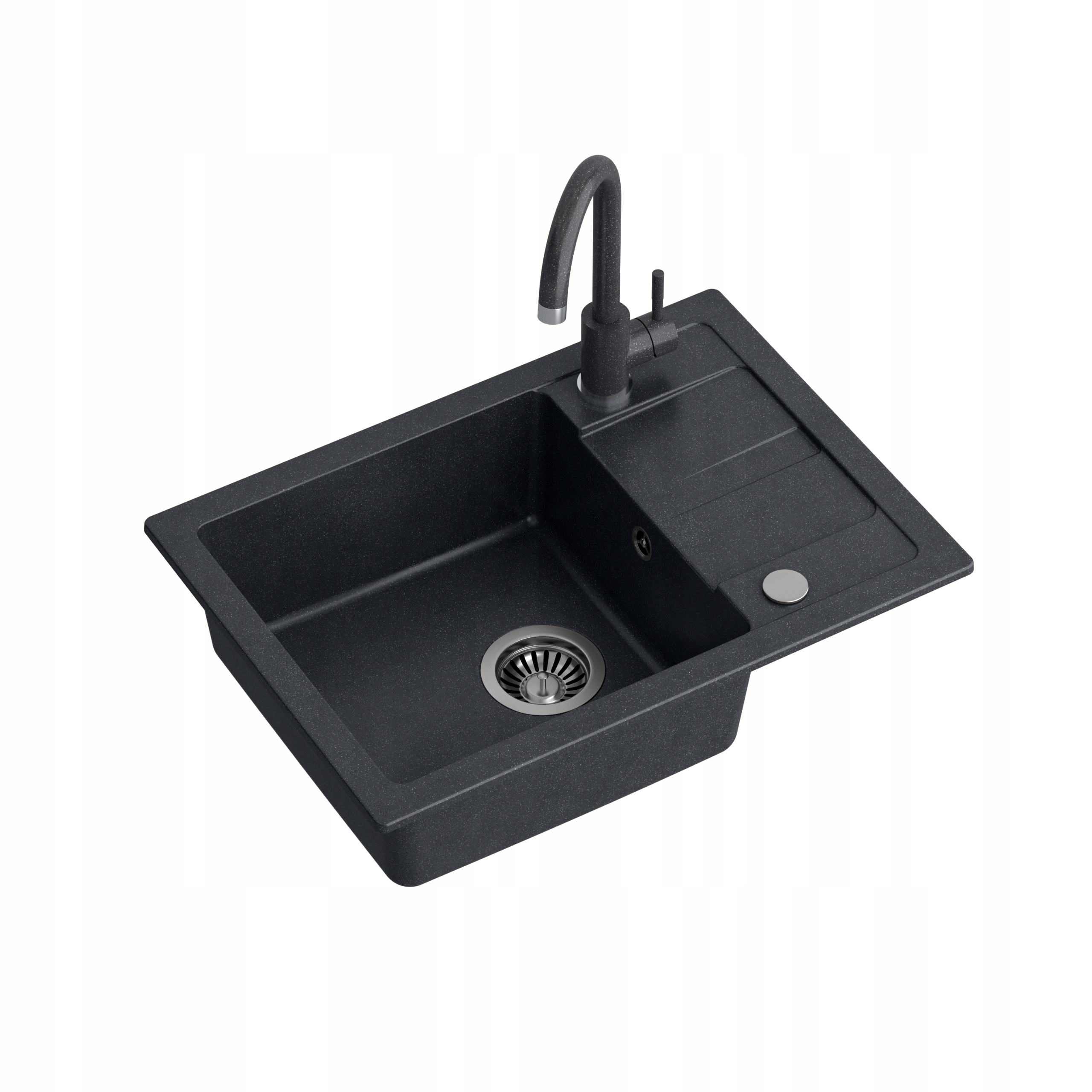 Quadron Go-Smart Granit Jednokomorový dřez 62x44 cm, černá barva