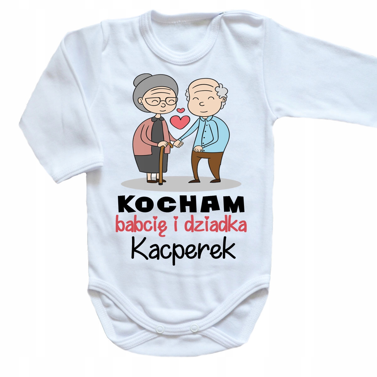 

Białe body Kocham babcię i dziadka z imieniem