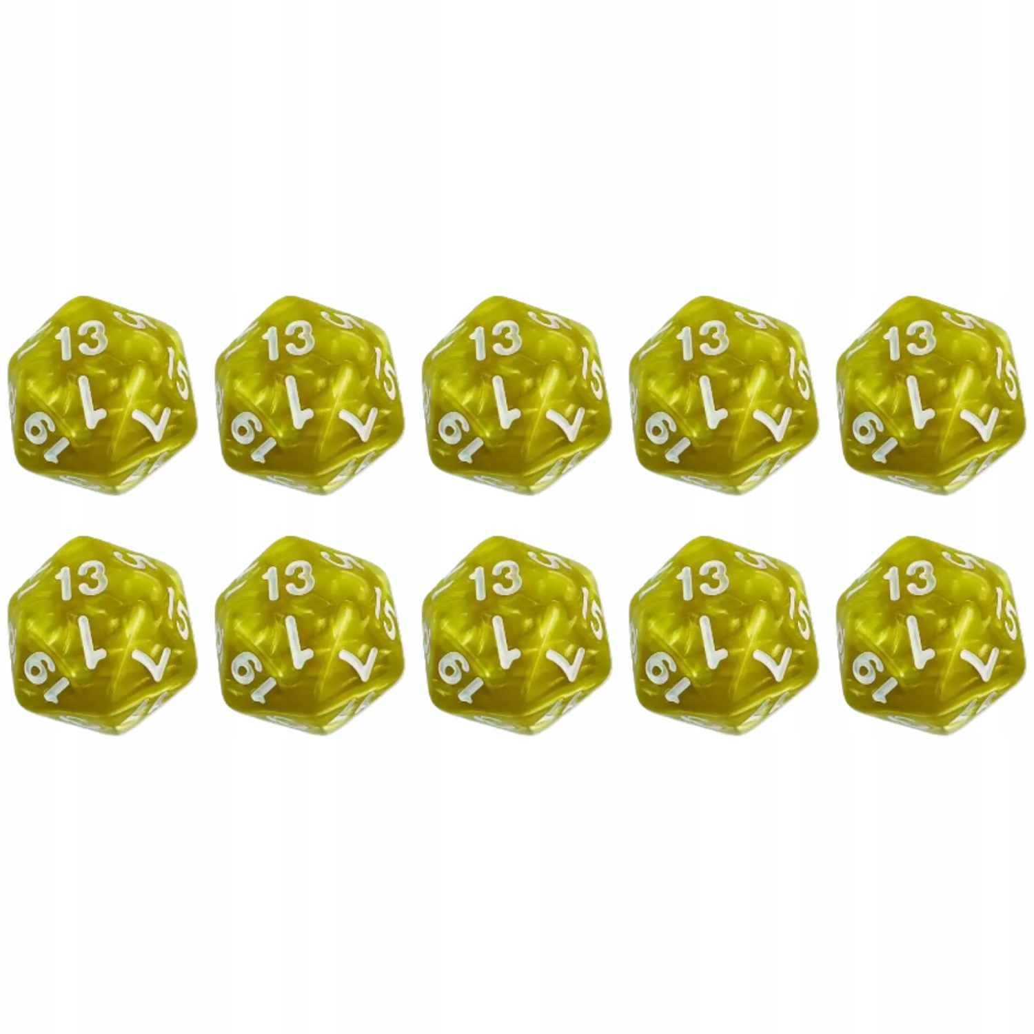 ZESTAW 10 KOSTEK K20 RPG SMOCZY SKARBIEC KOŚĆ DWUDZIESTOŚCIENNA