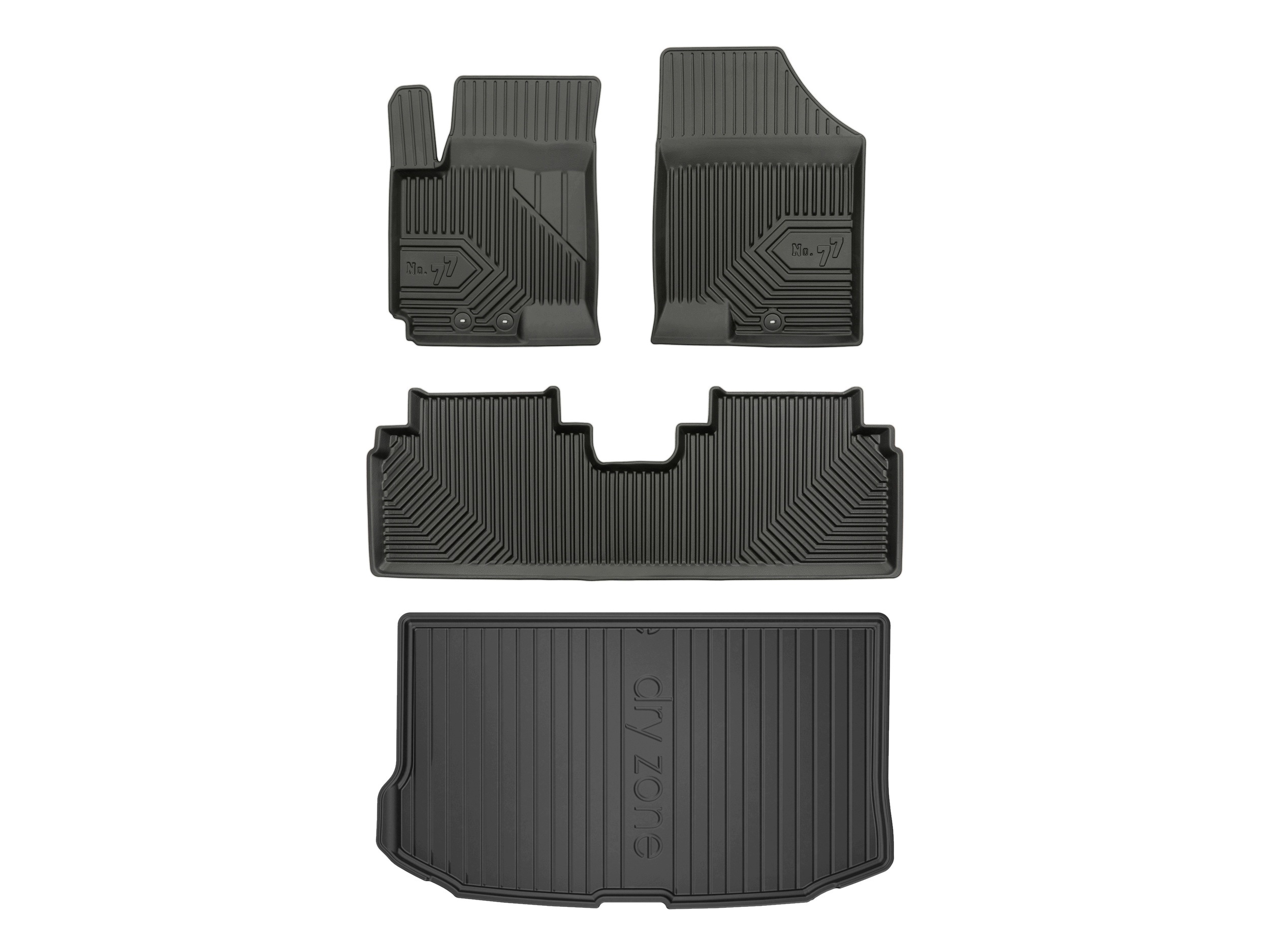3D koberce rohož DryZone pro: Kia Venga 2009-2019 minivan 4 prvky