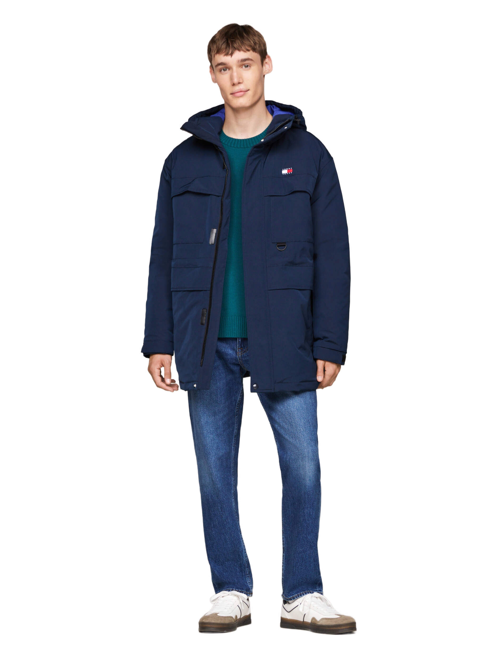 Tommy Jeans Tmavě Modrá Pánská Bunda Parka S Kapucí M 6BB