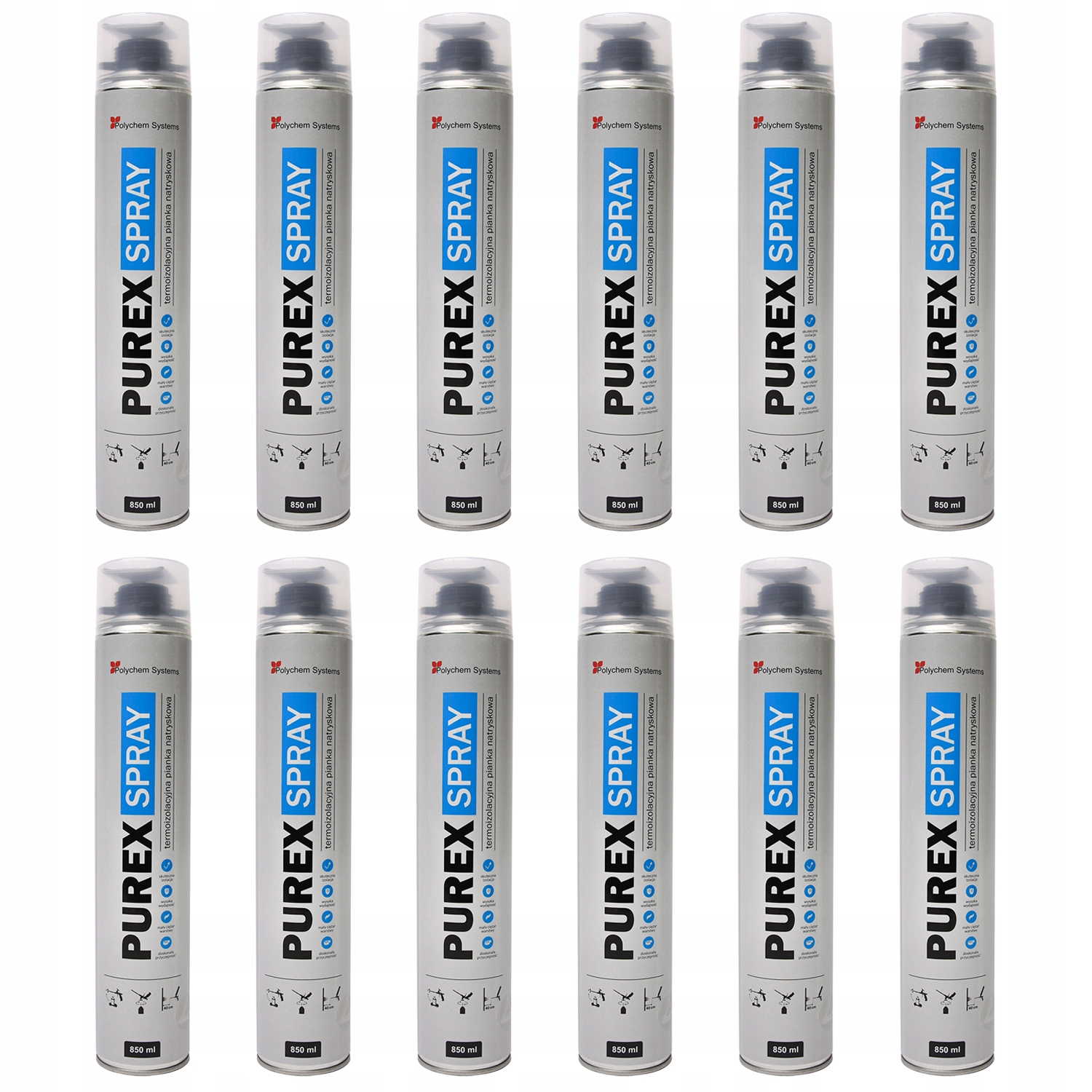 12 x Purex Spray Pena Pur Izolačná striekacia pena Pur