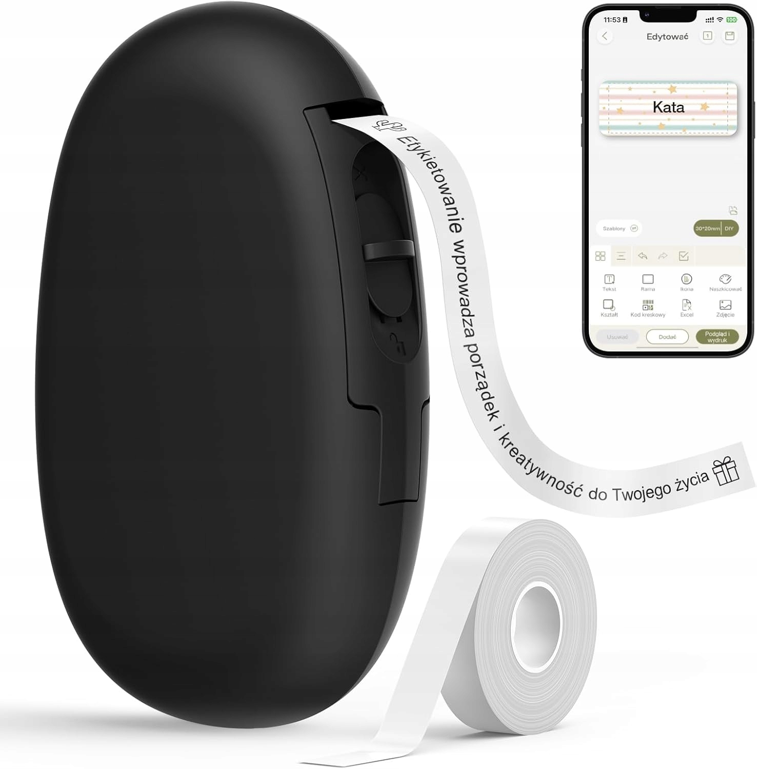 Termalna Tiskárna Štítků Bluetooth Bez Inkoustu