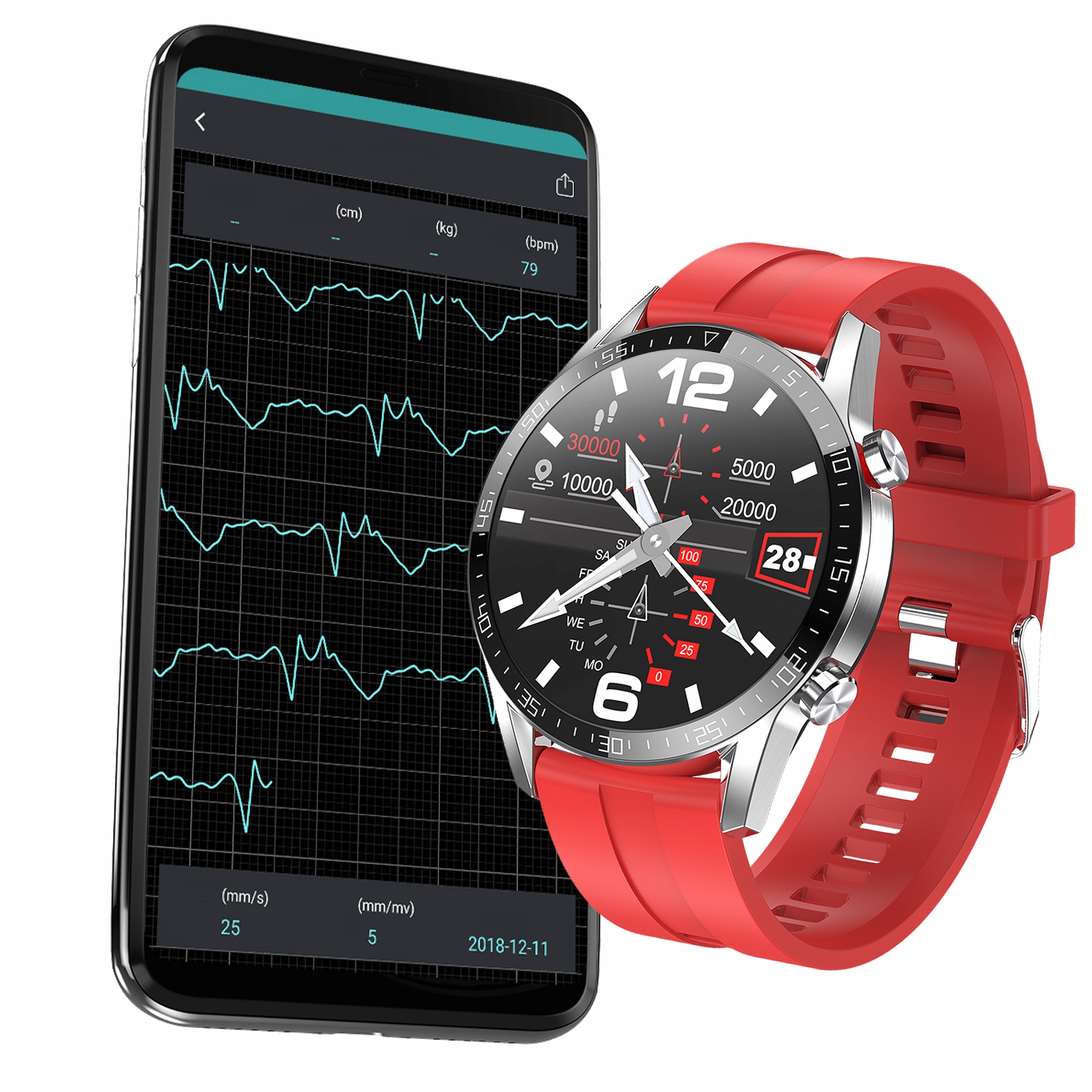 ZEGAREK SMARTWATCH CIŚNIENIOMIERZ SMART WATCH ROZMOWY POWIADOMIENIA MENU PL Rodzaj cyfrowe