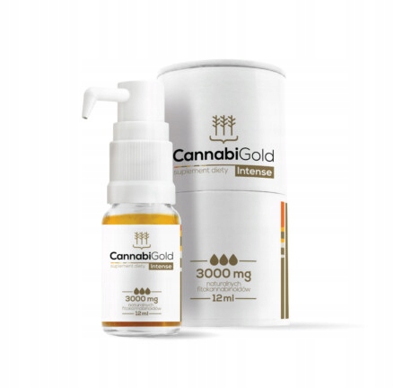 

Olejek konopny Cbd 30% CannabiGold Intense 3000 mg
