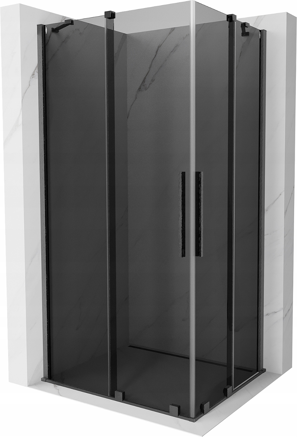 Mexen Velar Duo sprchová kabina 90x80 cm, grafit, gun gray kartáčovaný