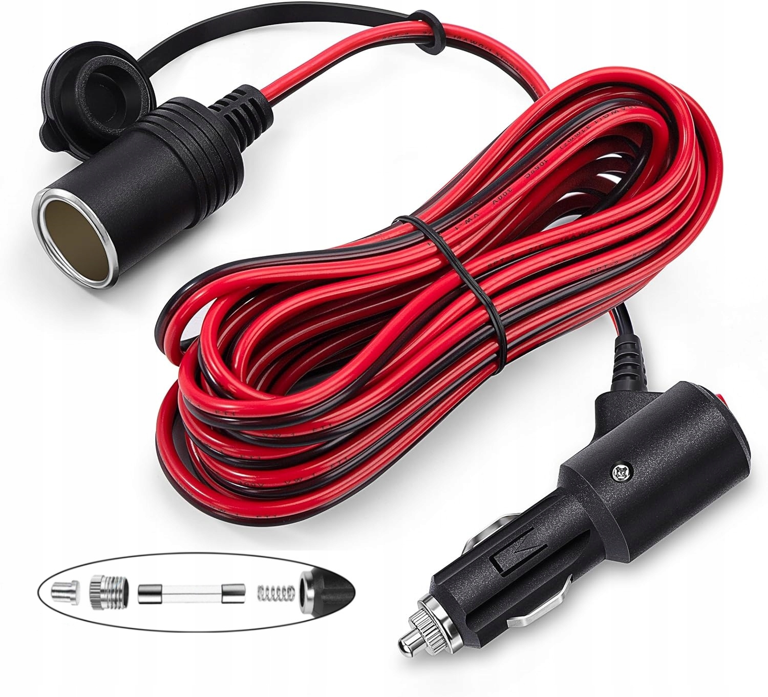 Przedłużacz Gniazda Zapalniczki Z Wtyk Gniazdo 16AWG Przełącznikiem 15A 5M