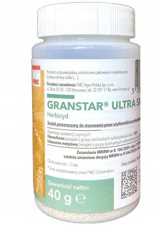 

Granstar 40g Ultra Sx 50SG na chwasty w zbożach