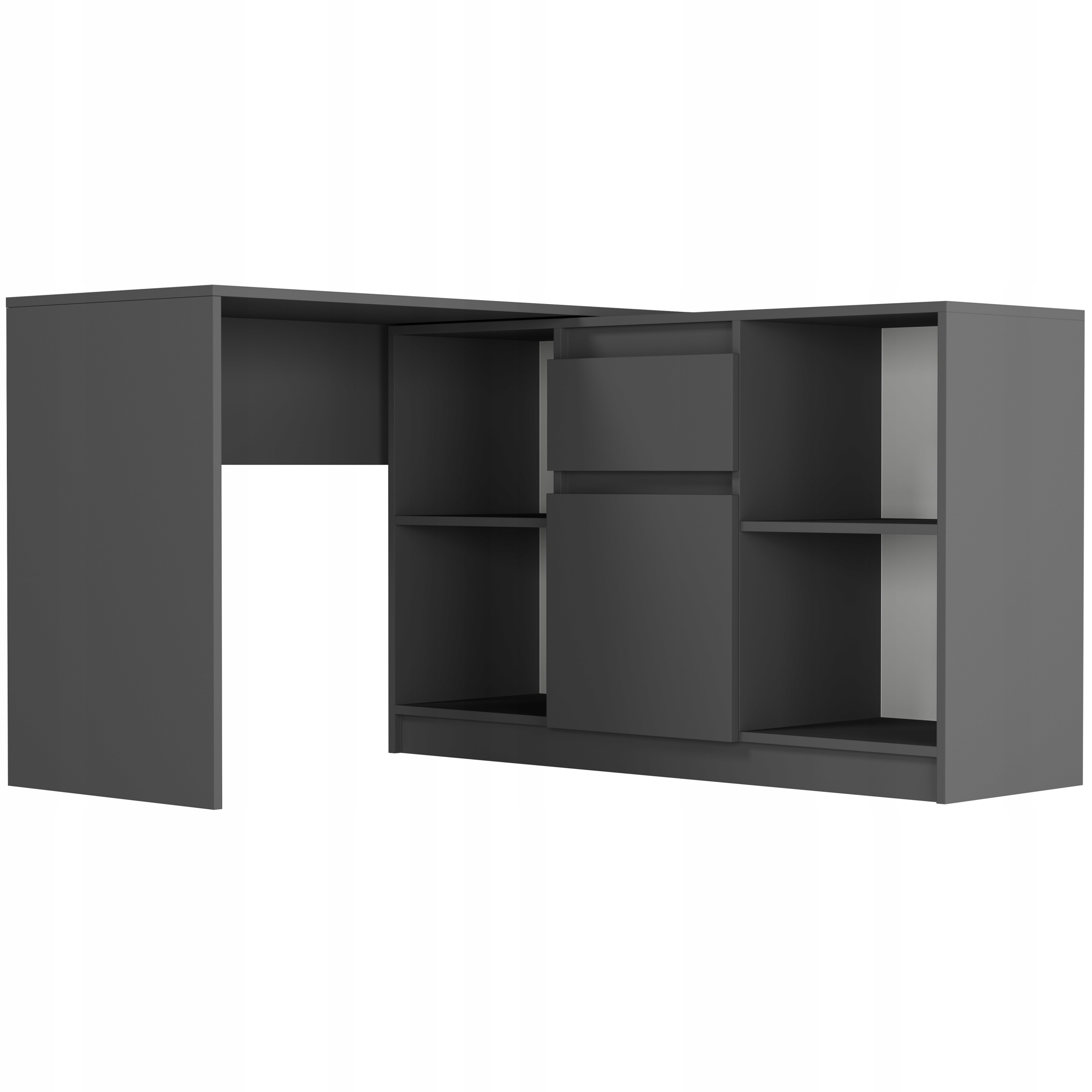 Rohový psací stůl a komoda sada 120 cm N-14 Antracit