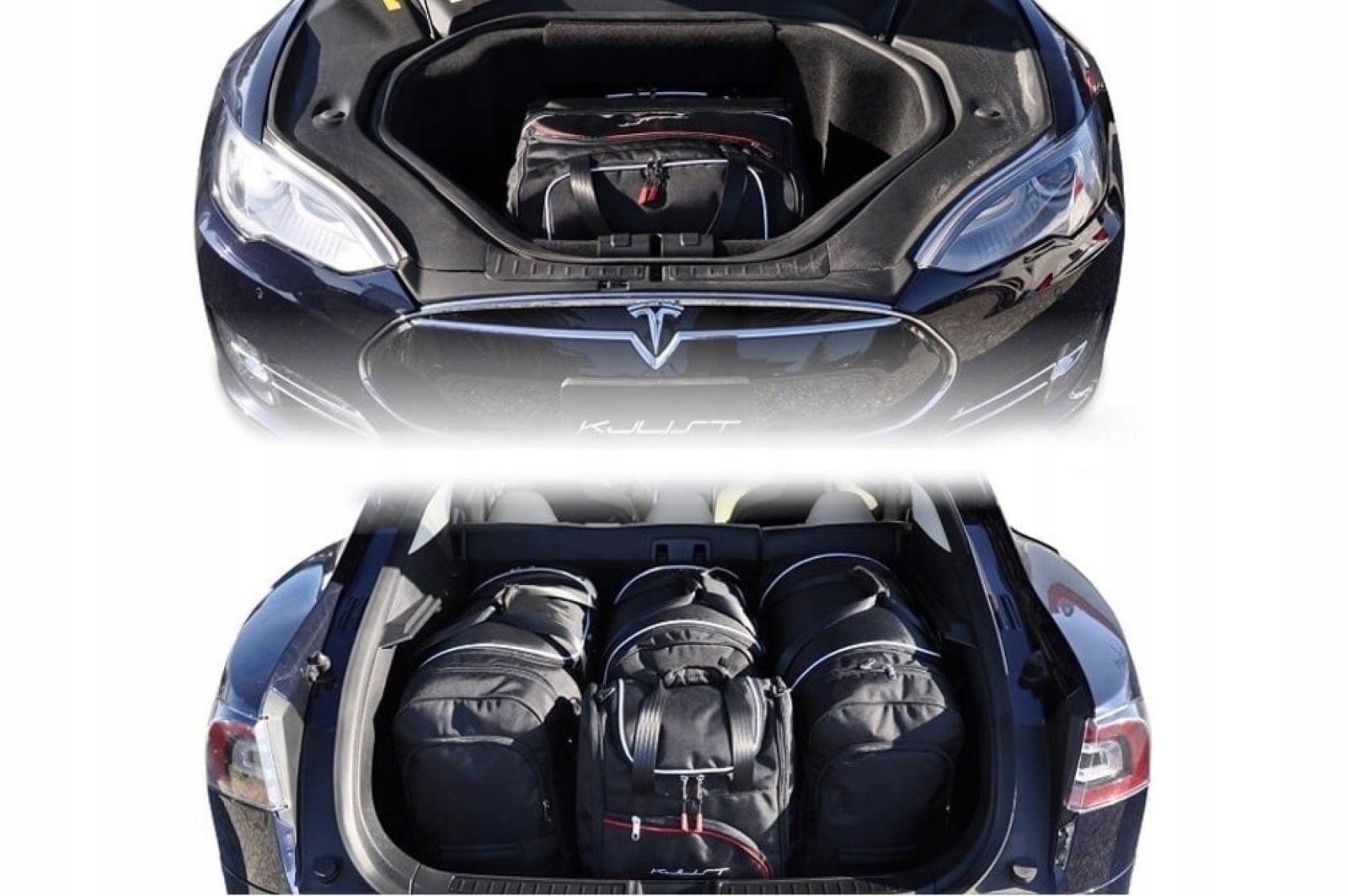 J&j Automotive Sada 6ks cestovných tašiek Aero pre Tesla Model S 2012-2016