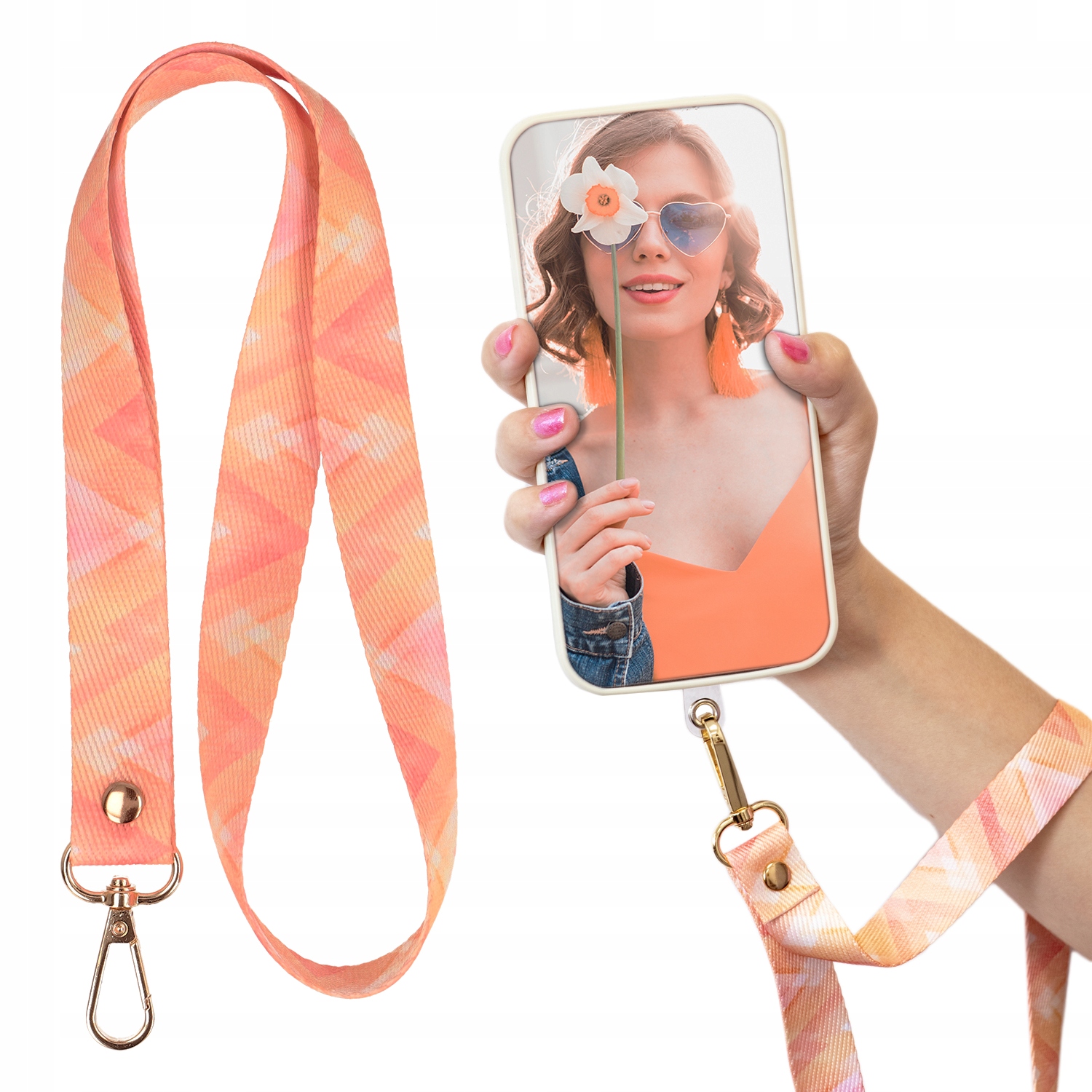 Zawieszka Smycz Quick Do Telefonu Etui BRZOSKWINIA