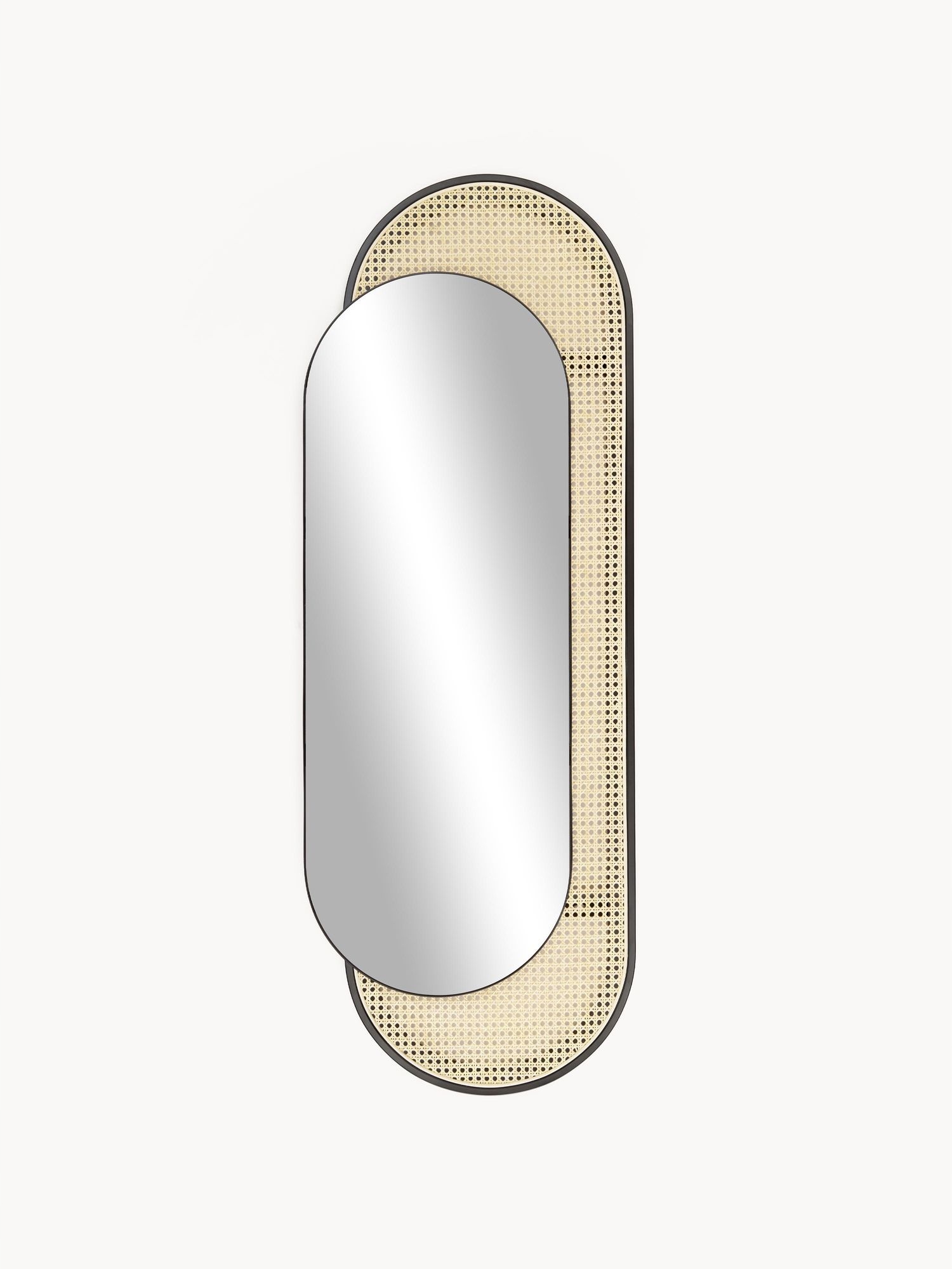 Oválne nástenné zrkadlo s viedenskou pleteninou Westwing Esma 51x143 cm