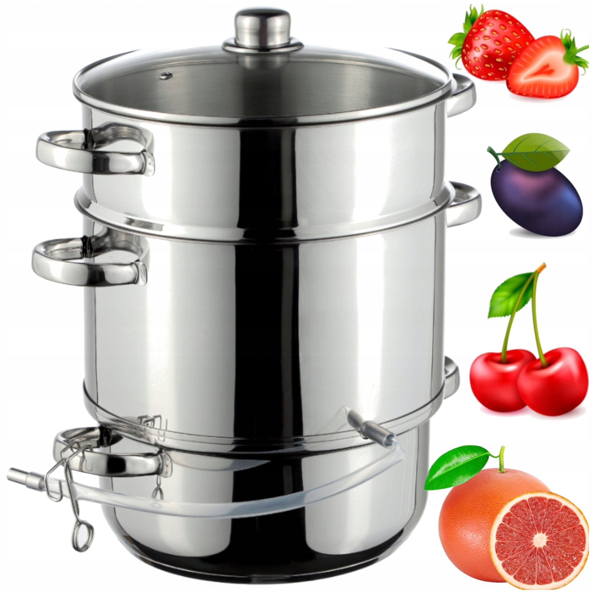 Parní Odšťavňovač Na Indukce 3v1 Velký Z Oceli 8L