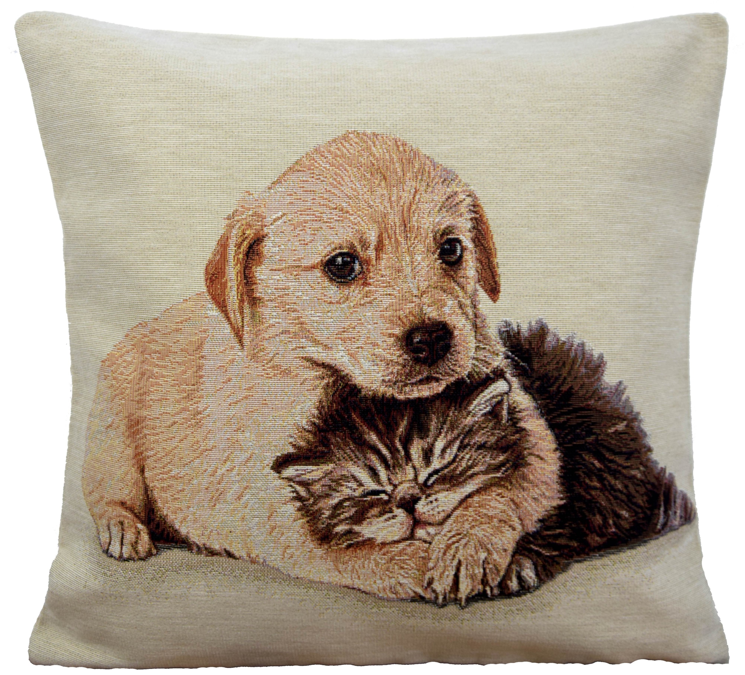 

Włoska Poszewka Gobelinowa Pies z Kotem