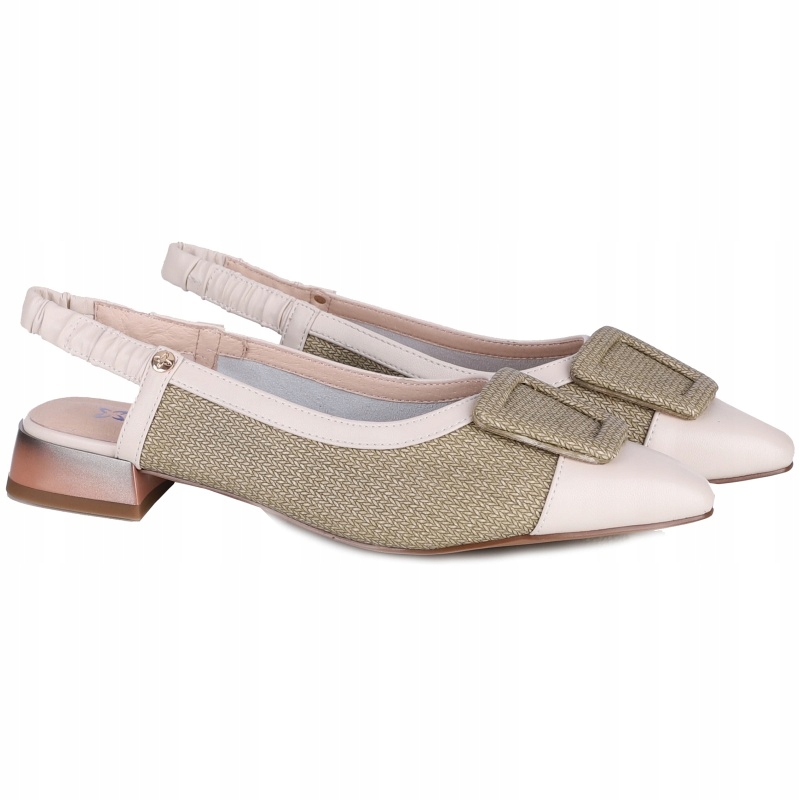 Dámské lodičky s odkrytou patou Maciejka K7466-12/00-1 Béžová+země VEL..37