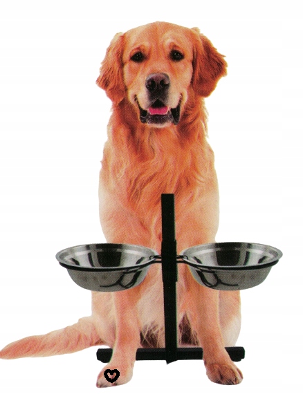 Levně Nerezové Misky Pro Velkého Psa Na Stojanu *regulace* 2 x 0,7L