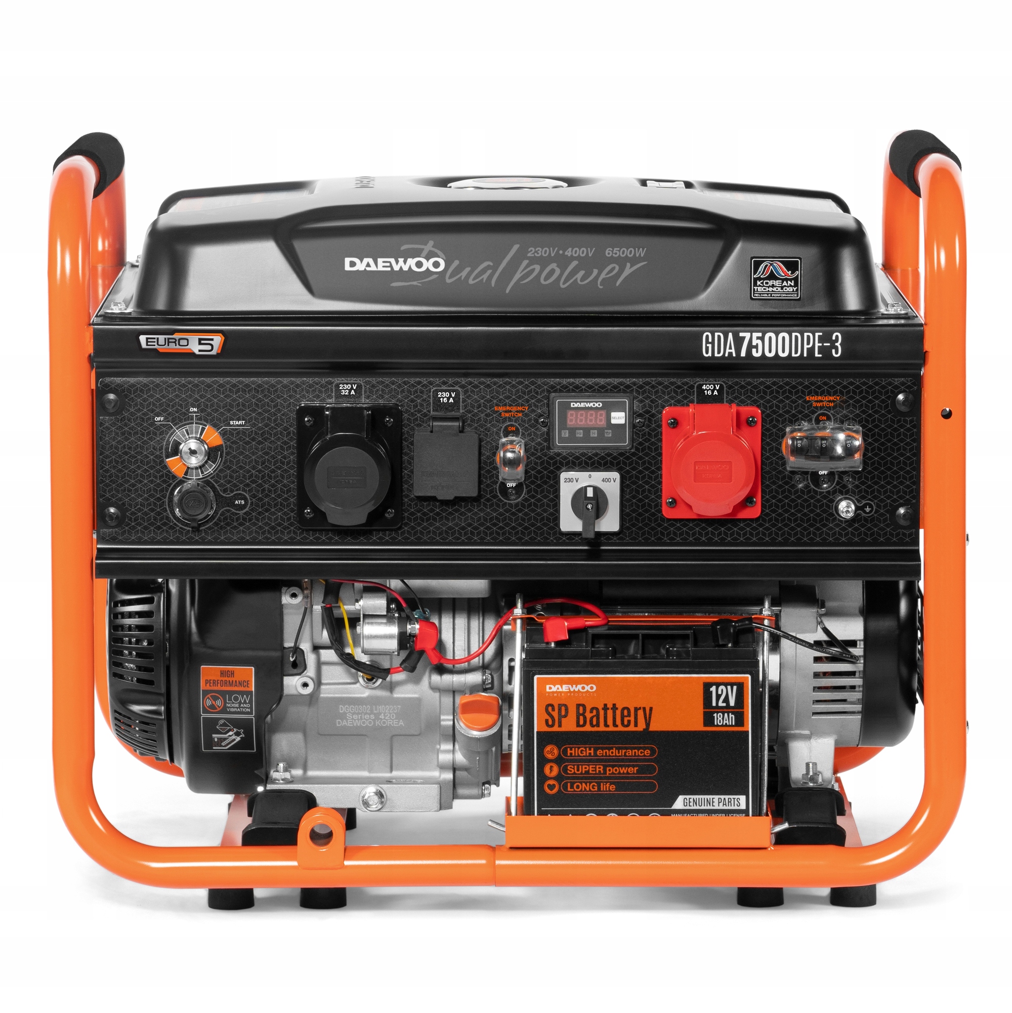 Agregat prądotwórczy DAEWOO GDA 7500E-3 DUAL POWER Model GDA 7500DPE-3