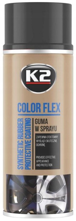 

K2 Guma W Sprayu Color Flex Czarny Mat 400ML